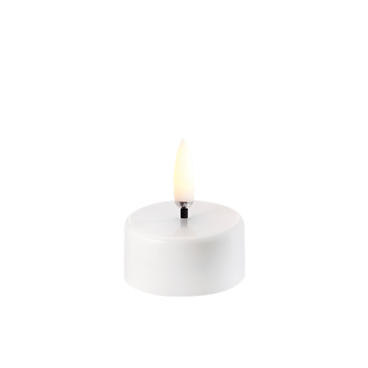 UYUNI TEALIGHT 400 FYRFADSLYS, HVID, Ø3,9 CM x H2,4 CM