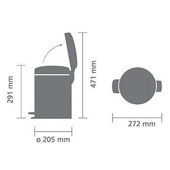 BRABANTIA PEDALSPAND 5 LTR PLATINUM